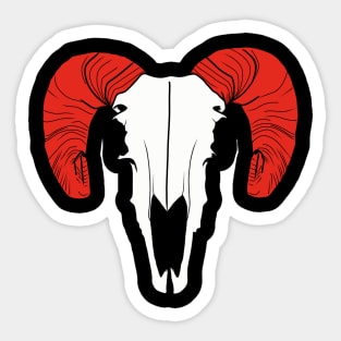 Animal Skull With Horn Sticker